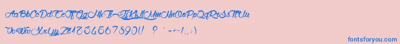 WolfInTheCity Font – Blue Fonts on Pink Background