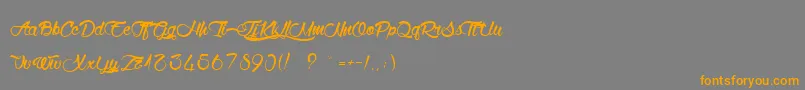 WolfInTheCity-Schriftart – Orangefarbene Schriften auf grauem Hintergrund