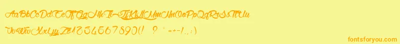 WolfInTheCity Font – Orange Fonts on Yellow Background