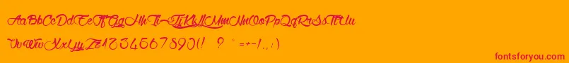 フォントWolfInTheCity – オレンジの背景に赤い文字
