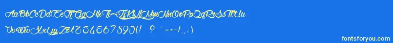 WolfInTheCity Font – Yellow Fonts on Blue Background