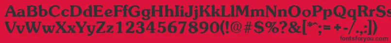 Czcionka SunsetantiqueBold – czarne czcionki na czerwonym tle