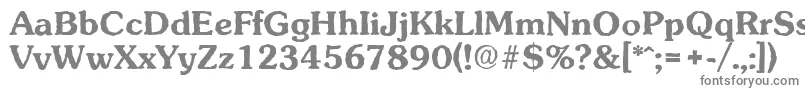 SunsetantiqueBold-fontti – harmaat kirjasimet valkoisella taustalla