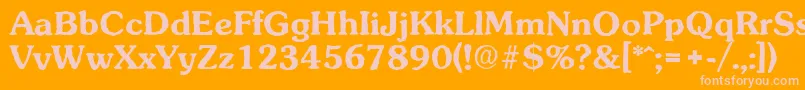 SunsetantiqueBold-Schriftart – Rosa Schriften auf orangefarbenem Hintergrund