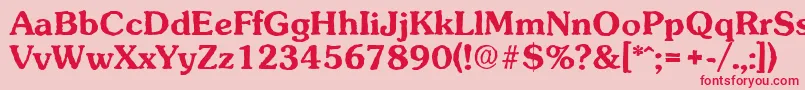 SunsetantiqueBold Font – Red Fonts on Pink Background