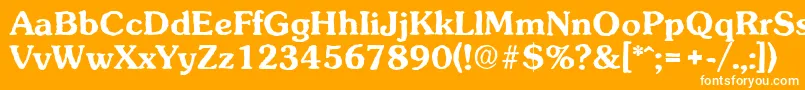 SunsetantiqueBold-Schriftart – Weiße Schriften auf orangefarbenem Hintergrund