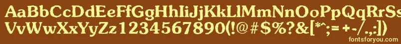 Weitere Informationen zur SunsetantiqueBold-Schriftart SunsetantiqueBold-Schriftart – Gelbe Schriften auf braunem Hintergrund