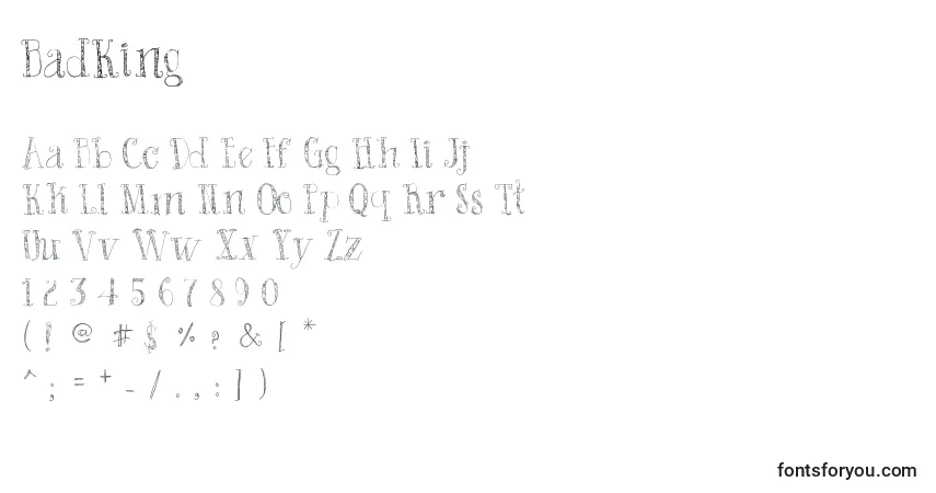 Шрифт BadKing – алфавит, цифры, специальные символы