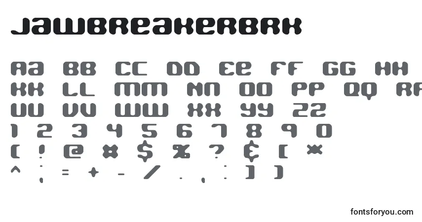 Schriftart JawbreakerBrk – Alphabet, Zahlen, spezielle Symbole