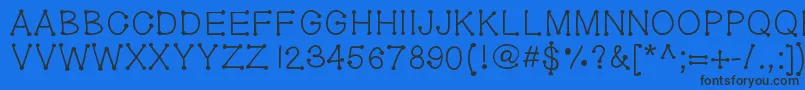 Шрифт Geldoticaplainf – чёрные шрифты на синем фоне