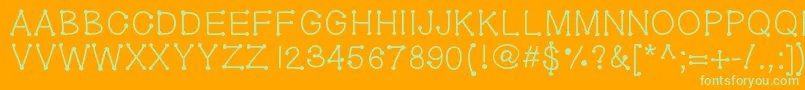 Geldoticaplainf Font – Green Fonts on Orange Background