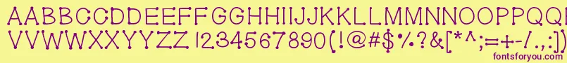 Geldoticaplainf Font – Purple Fonts on Yellow Background