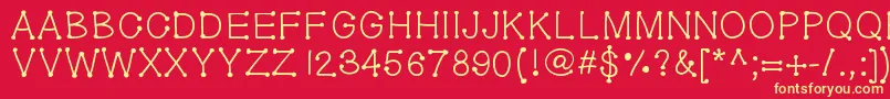 Geldoticaplainf Font – Yellow Fonts on Red Background