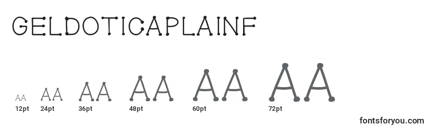 Geldoticaplainf Font Sizes
