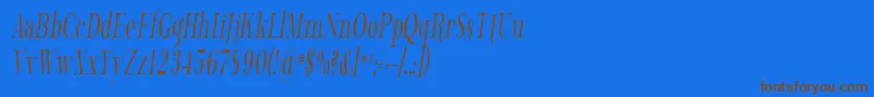 フォントPhosph13 – 茶色の文字が青い背景にあります。