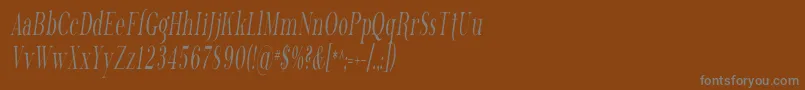 Phosph13-Schriftart – Graue Schriften auf braunem Hintergrund