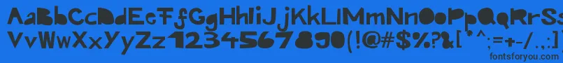 フォントKroeskop – 黒い文字の青い背景