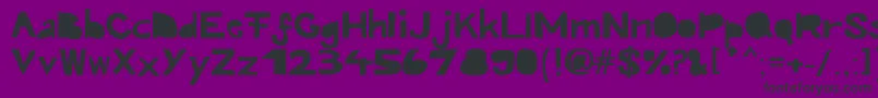 Kroeskop-Schriftart – Schwarze Schriften auf violettem Hintergrund