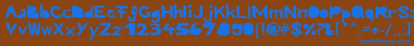 フォントKroeskop – 茶色の背景に青い文字