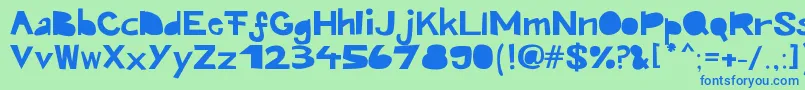 Шрифт Kroeskop – синие шрифты на зелёном фоне