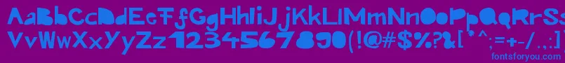 フォントKroeskop – 紫色の背景に青い文字