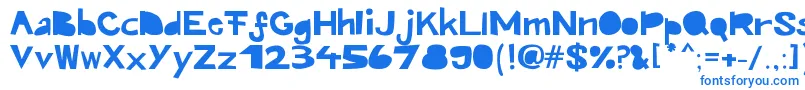 Czcionka Kroeskop – niebieskie czcionki na białym tle