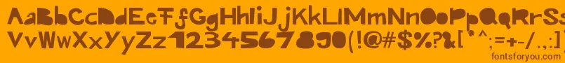 Kroeskop-Schriftart – Braune Schriften auf orangefarbenem Hintergrund