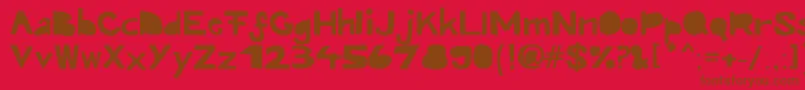 Czcionka Kroeskop – brązowe czcionki na czerwonym tle