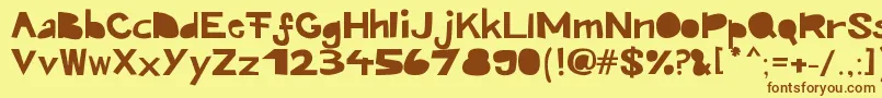Шрифт Kroeskop – коричневые шрифты на жёлтом фоне