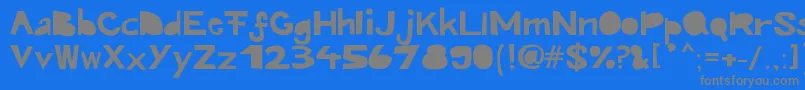 フォントKroeskop – 青い背景に灰色の文字