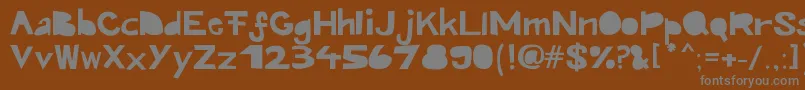 Kroeskop-fontti – harmaat kirjasimet ruskealla taustalla