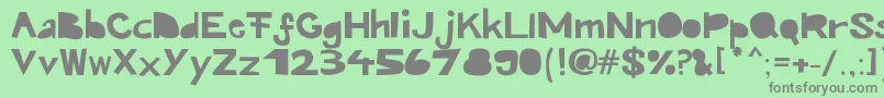 Kroeskop-fontti – harmaat kirjasimet vihreällä taustalla