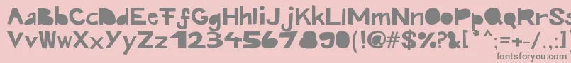 Kroeskop-Schriftart – Graue Schriften auf rosa Hintergrund