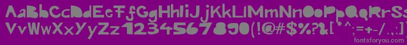 Kroeskop-fontti – harmaat kirjasimet violetilla taustalla