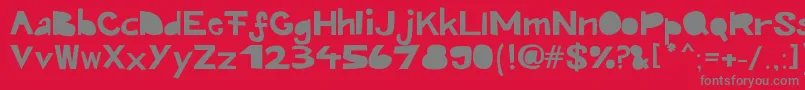 Kroeskop-Schriftart – Graue Schriften auf rotem Hintergrund