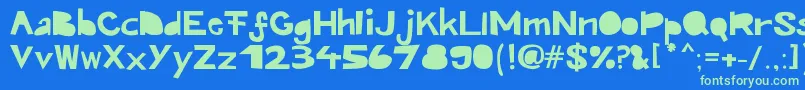 Шрифт Kroeskop – зелёные шрифты на синем фоне