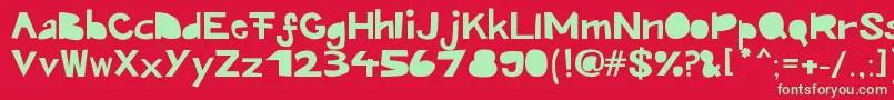 Kroeskop Font – Green Fonts on Red Background