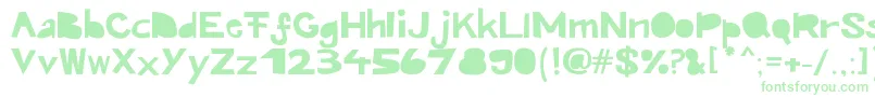 Kroeskop-Schriftart – Grüne Schriften auf weißem Hintergrund
