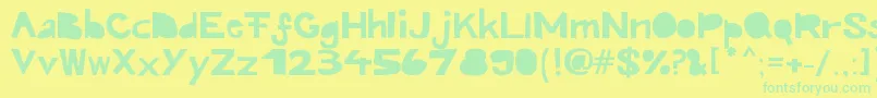 Kroeskop Font – Green Fonts on Yellow Background
