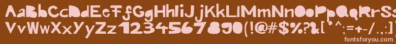 Kroeskop-fontti – vaaleanpunaiset fontit ruskealla taustalla
