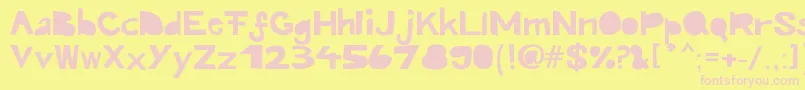Kroeskop Font – Pink Fonts on Yellow Background