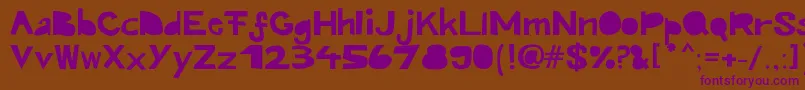Kroeskop-Schriftart – Violette Schriften auf braunem Hintergrund