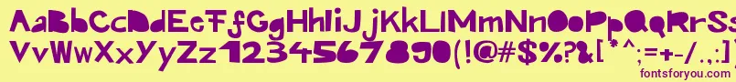 Kroeskop-fontti – violetit fontit keltaisella taustalla