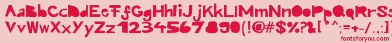 フォントKroeskop – ピンクの背景に赤い文字