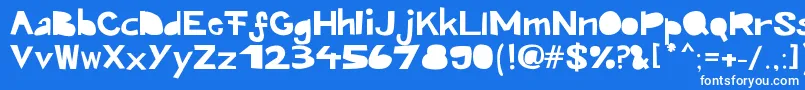 Kroeskop Font – White Fonts on Blue Background