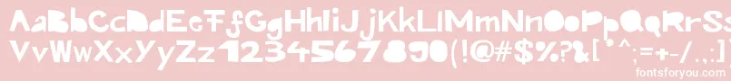 Kroeskop-Schriftart – Weiße Schriften auf rosa Hintergrund