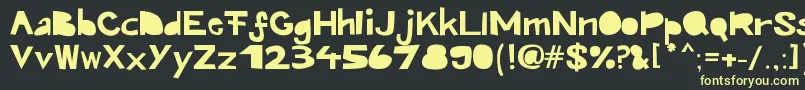 Kroeskop Font – Yellow Fonts on Black Background