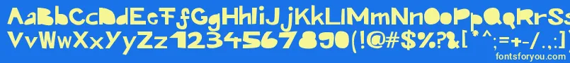 Kroeskop Font – Yellow Fonts on Blue Background