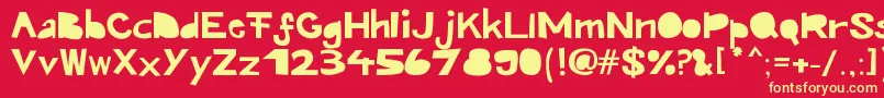 フォントKroeskop – 黄色の文字、赤い背景