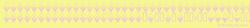 ARombybWRegular-fontti – vaaleanpunaiset fontit keltaisella taustalla